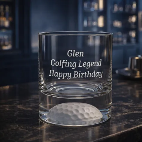 Personalised Golf Ball Base Whisky Glass